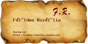 Földes Rozália névjegykártya