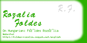 rozalia foldes business card